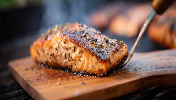 Cedar-Plank Salmon with Lemon-Dill Butter